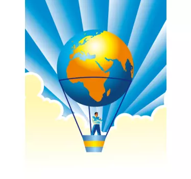 World Hot Air Balloon Sticker - TenStickers