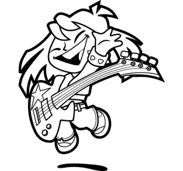 Young Bass Player Kids Sticker - TenStickers