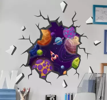 3D planets space sticker - TenStickers