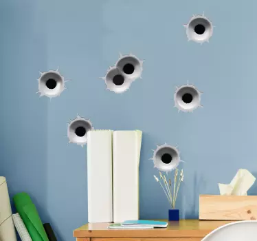 Bullet holes effect car sticker - TenStickers