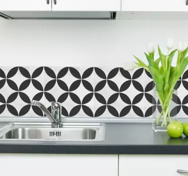 Flower pattern hydraulic floor sticker - TenStickers