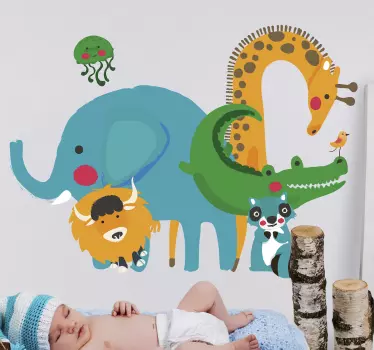 Jungle Animals Door Hanger Sticker - TenStickers