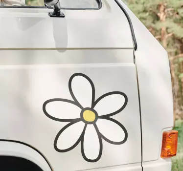 White daisy flower car decal - TenStickers
