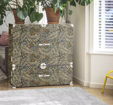 Vintage Floral Pattern furniture sticker - TenStickers