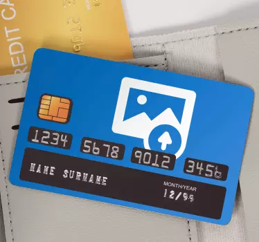Customised photo credit card sticker - TenStickers