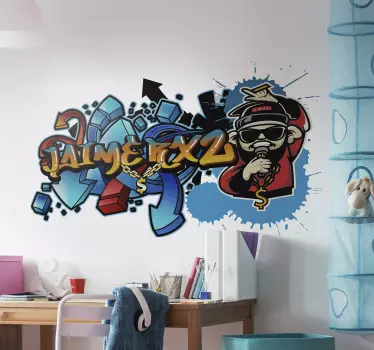 graffiti personalized wall art sticker - TenStickers