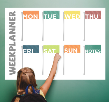 Weekly plan EN sticker to write on - TenStickers