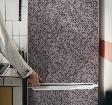 Abstract paisley pattern fridge wrap decal - TenStickers