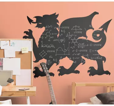 Amazing Welsh dragon silhouette sticker to write on - TenStickers