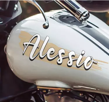 Artistic design with name and paint motorcycle decal - TenStickers