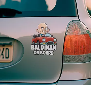 Bald Man on board car sticker - TenStickers