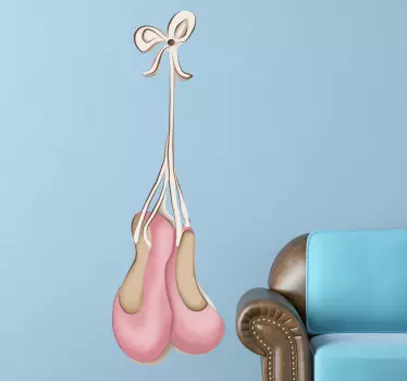 Ballet Dancing Shoes Wall Sticker - TenStickers