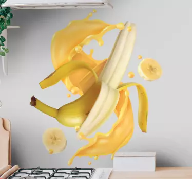 Banana splash cuisine wall sticker - TenStickers