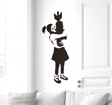 Banksy hug bomb vinyl wall art decal - TenStickers