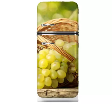 Basket of Grapes Fridge Sticker - TenStickers