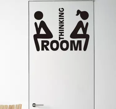 Bathroom sticker thinking room glass door decal - TenStickers
