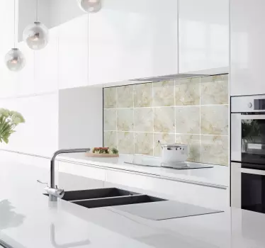Beige marble tile decal - TenStickers
