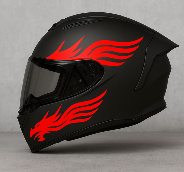 Motorcycle decals fiery dragon wings - TenStickers