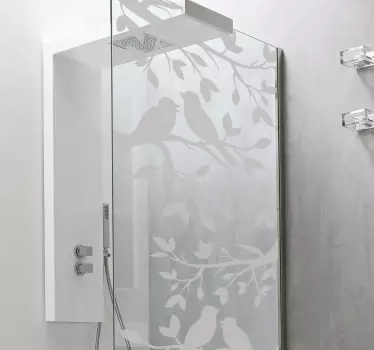 Birds Translucent Shower Sticker - TenStickers