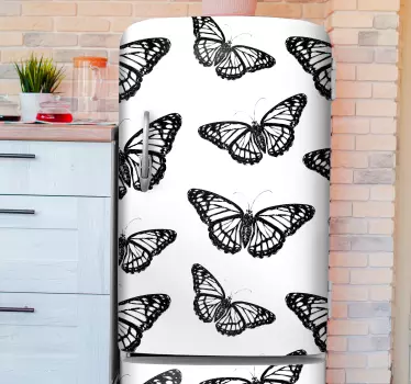 Black and White Butterfly Wing fridge decals - TenStickers
