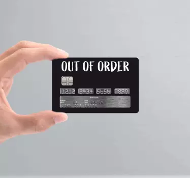 Black Bankrupt bank card sticker - TenStickers