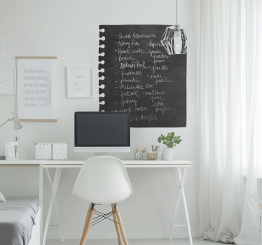 Blackboard Notebook Page Sticker - TenStickers