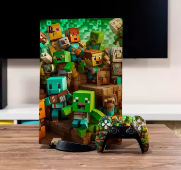 Block characters video game decal - TenStickers