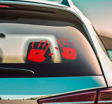 Bloody handprint window car sticker - TenStickers