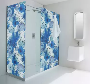 Blue ink circles shower screen decal - TenStickers
