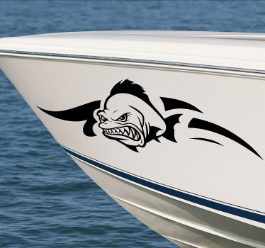 Boat decal angry piranha design for boats - TenStickers