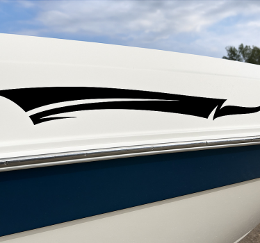 Boat decal black tribal swoosh design - TenStickers
