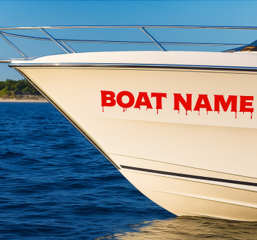 Boat decal dripping boat name design - TenStickers