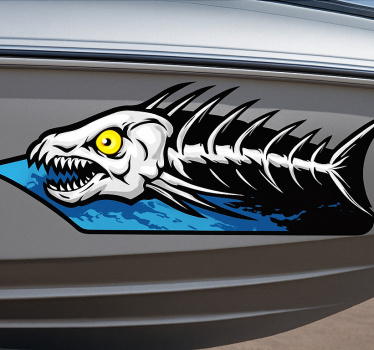 Boat decal fish bone wrap design - TenStickers
