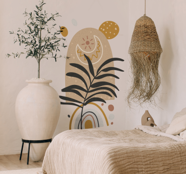 Boho style flower motif bedroom wall decal - TenStickers