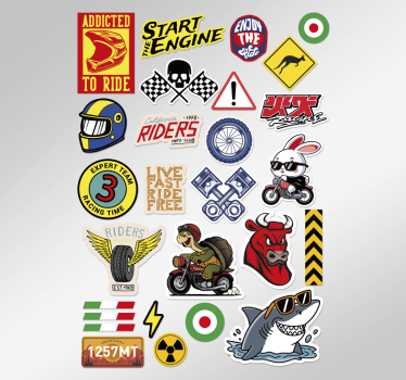 Bomb design pack motorcycle decals - TenStickers
