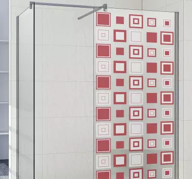 Box doccia sticker geometrical squares - TenStickers