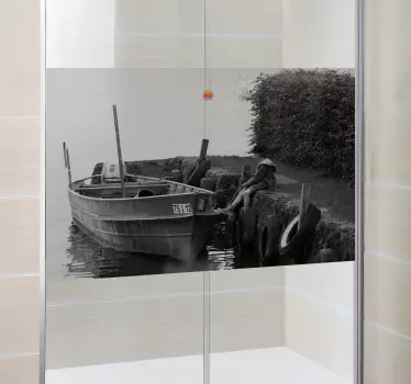 Boy Boat Shower Decal - TenStickers