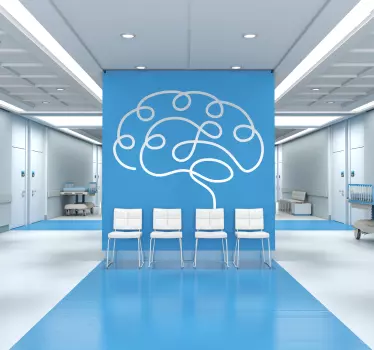 Brain health design lines art vinyl wall decal - TenStickers