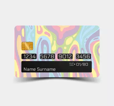 Bright abstract design credit card sticker - TenStickers