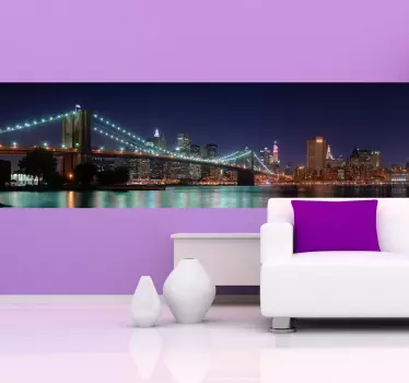 Brooklyn Bridge at Night Sticker - TenStickers