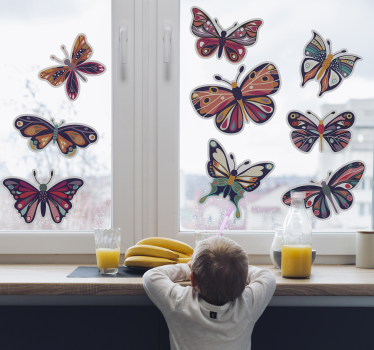 butterflies window decoration window decal - TenStickers