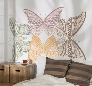 Butterfly wall sticker colorful butterfly arrangement - TenStickers
