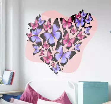 Butterfly wall sticker colorful butterfly cluster - TenStickers