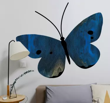 Elegant blue design butterfly wall sticker - TenStickers