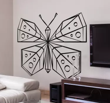 Butterfly wall sticker geometric butterfly design - TenStickers