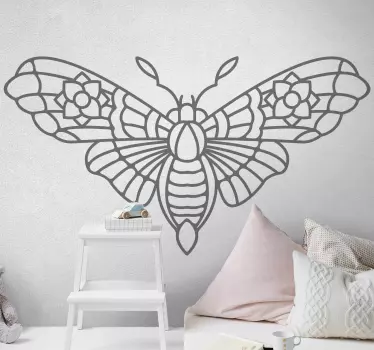 Butterfly wall sticker intricate butterfly design - TenStickers