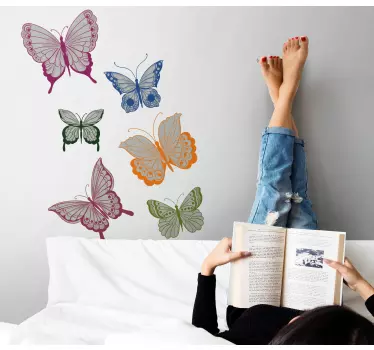 Butterfly wall sticker lively butterfly collection - TenStickers