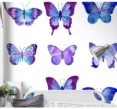 Butterfly wall sticker lively butterfly illustrations - TenStickers