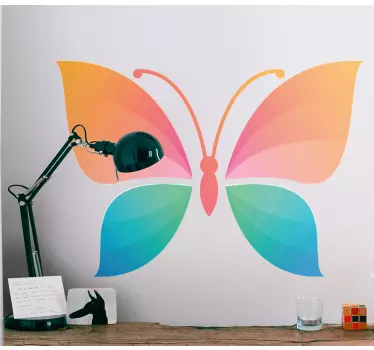 Butterfly wall sticker vibrant butterfly art - TenStickers