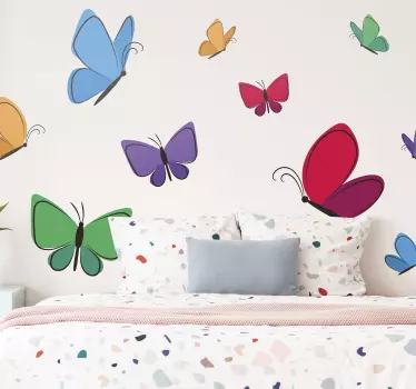 Butterfly wall sticker vibrant butterfly assortment - TenStickers